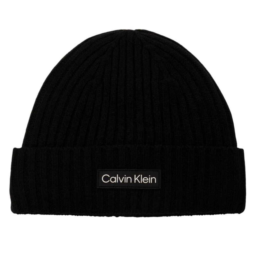 Calvin Klein Ribbed Golf Beanie / Black